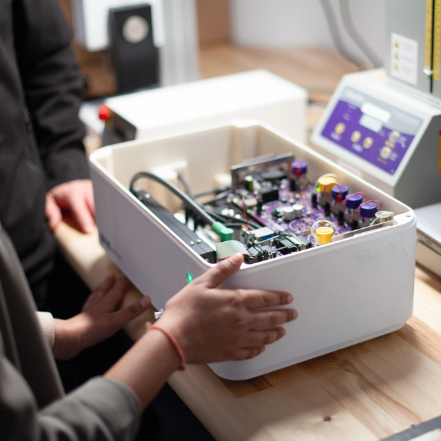 ビクトリアのStarfish Medicalの電気ボックスのクローズアップ写真